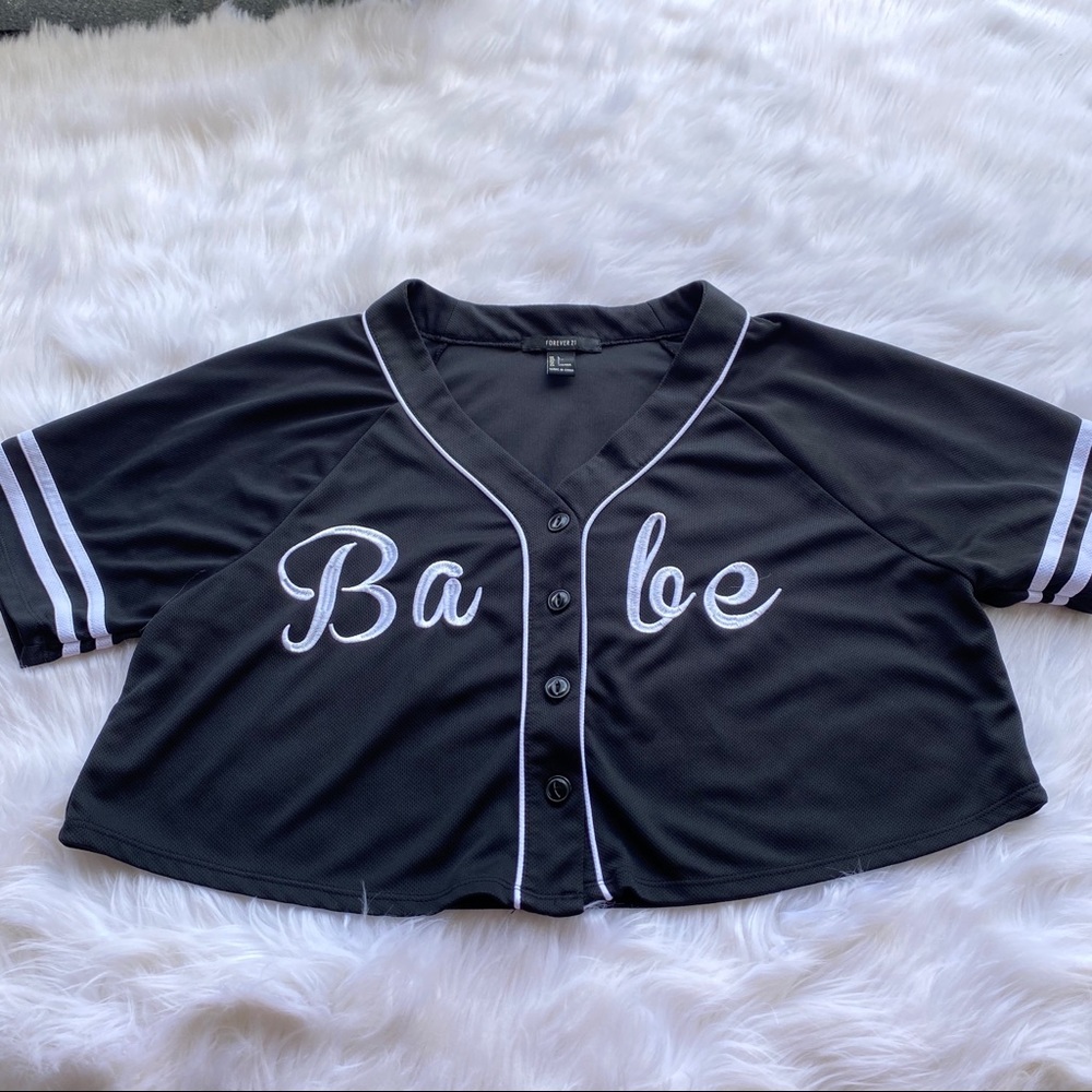 Forever 21 crop jersey size Large